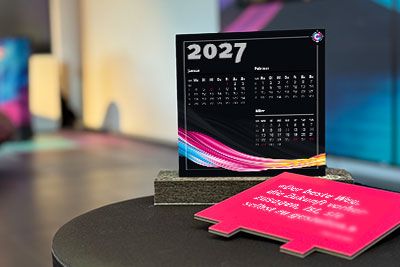 Ihr Tischkalender 2027 –  mit Möglichkeit zur Individualisierung.